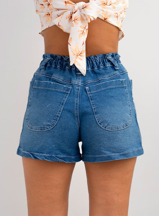 SHORT MUJER ROXJES EVELYN DENIM PARA CON CINTURA ELÁSTICA - 2