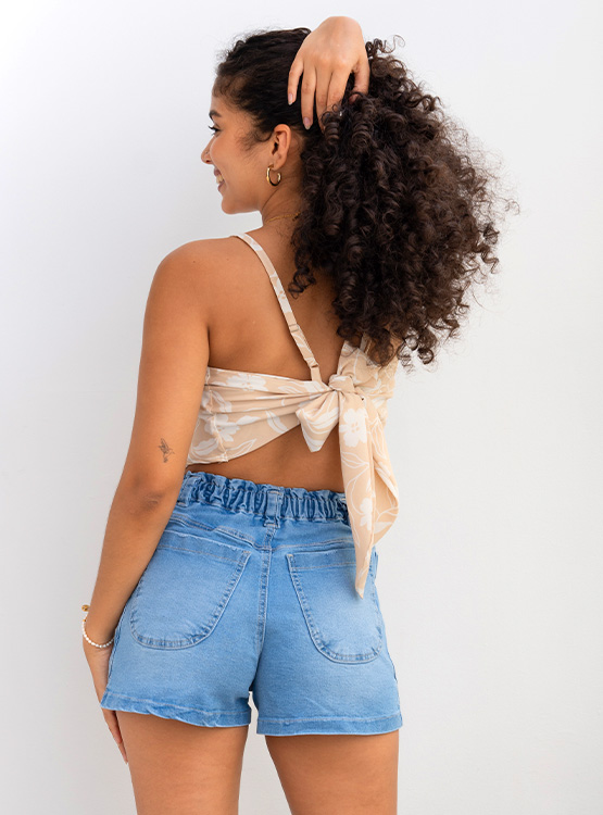 SHORT MUJER ROXJES EVELYN DENIM PARA CON CINTURA ELÁSTICA - 2