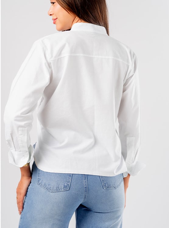 BLUSA OVERSIZE CUELLO CHINO DAMA - 2