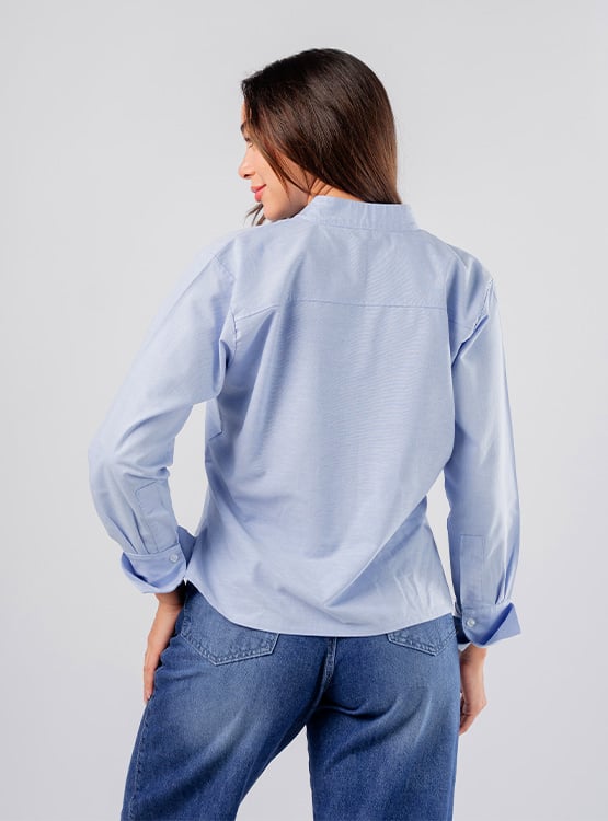 BLUSA OVERSIZE CUELLO CHINO DAMA - 3