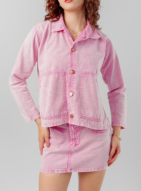 CAMISACO OVERSIZE MUJER CASACA DRILL - 2