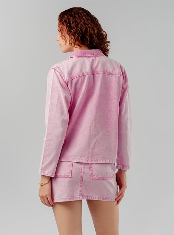 CAMISACO OVERSIZE MUJER CASACA DRILL - 4