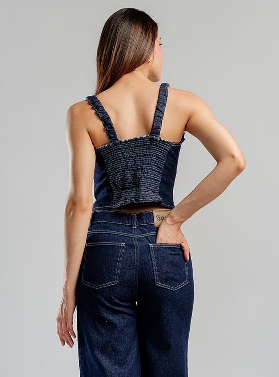 TOP DENIM CON BOTONES MUJER ROXJES - 3