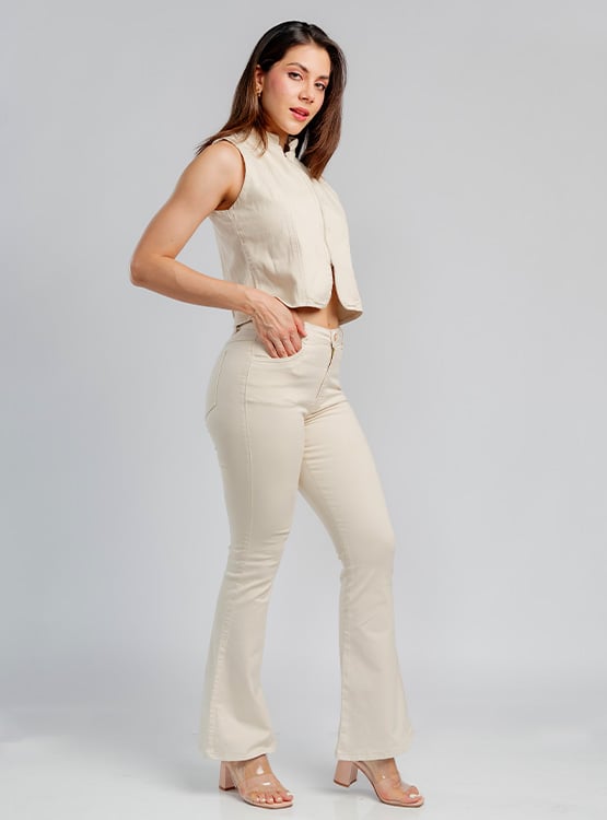 JEAN FLARE ACAMPANADO DRILL MUJER ROXJES - 4