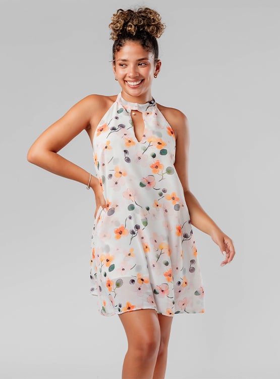 VESTIDO GASA SUELTO MUJER ROXJES - 1