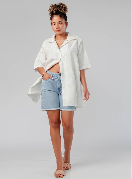 CAMISON OVERSIZE BRODERIE MUJER ROXJES - 4