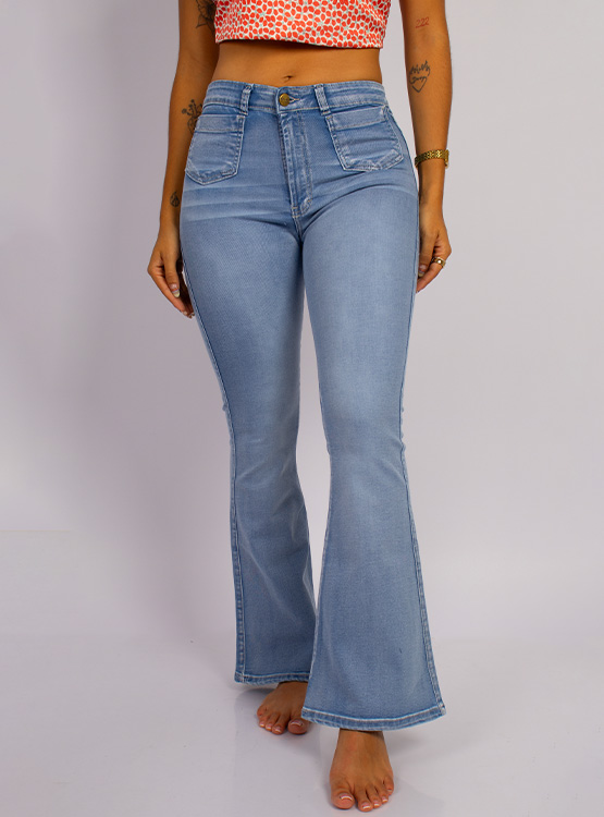 FLARE JEAN SARA ACAMPANADO DENIM - 1
