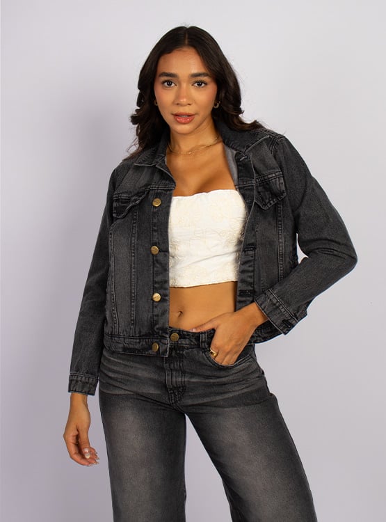 CASACA CLÁSICA CHAQUETA ROSA DENIM OVERSIZE - 2
