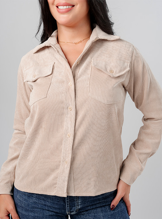BLUSA CORDUROY SAMY MANGA LARGA MUJER - 2