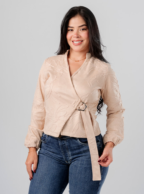 CASACA SUEDE BORDADO CAMI MUJER - 1
