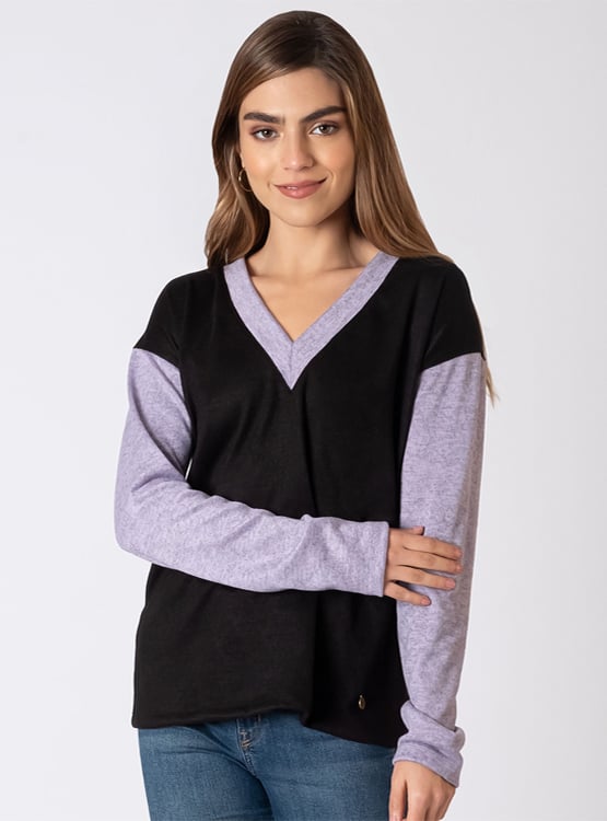 CHOMPA MANGA LARGA MUJER AZAYU NEGRO - 1