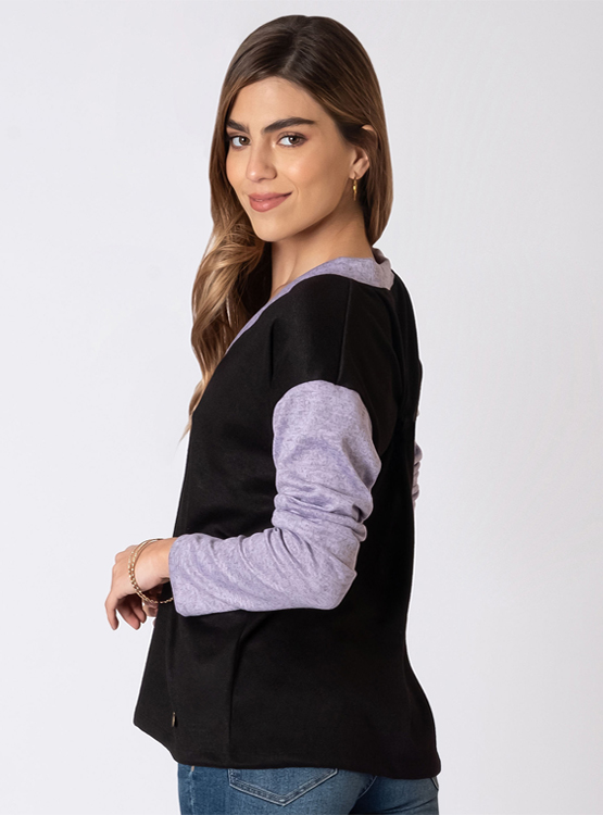 CHOMPA MANGA LARGA MUJER AZAYU NEGRO - 2