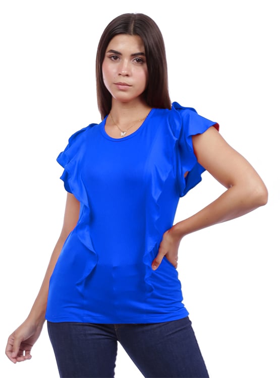 BLUSA MANGA CORTA MUJER AZAYU AZULINO BOBOS BLUXC9BO198 - 3