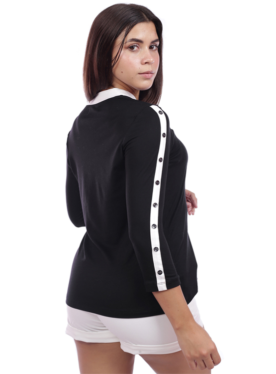 BLUSA MANGA LARGA MUJER AZAYU NEGRO CASUAL BOTONES BL99CAS33XT1 - 4