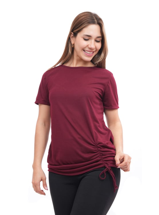 POLO MANGA CORTA MUJER ONATIL VINO RECOGIDO POL689GH23V - 1