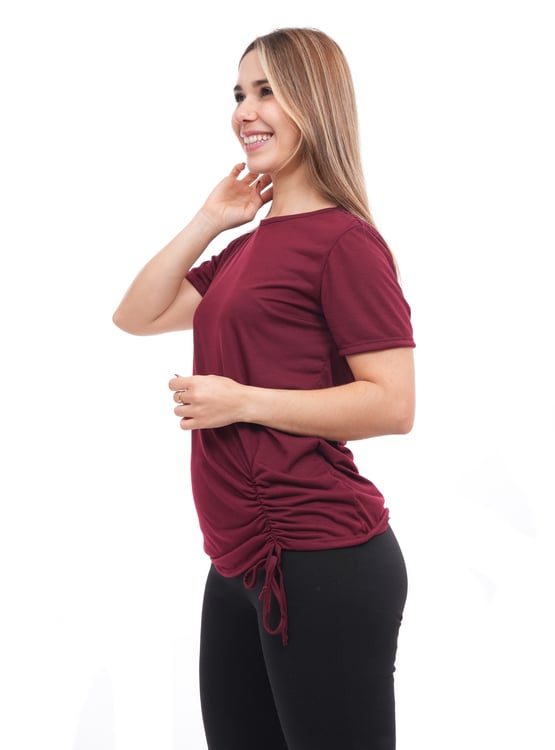 POLO MANGA CORTA MUJER ONATIL VINO RECOGIDO POL689GH23V - 2