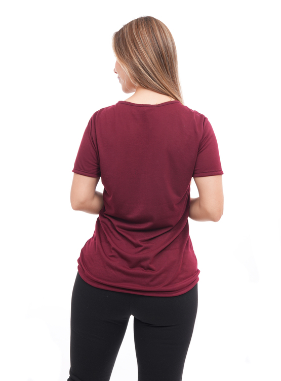 POLO MANGA CORTA MUJER ONATIL VINO RECOGIDO POL689GH23V - 3