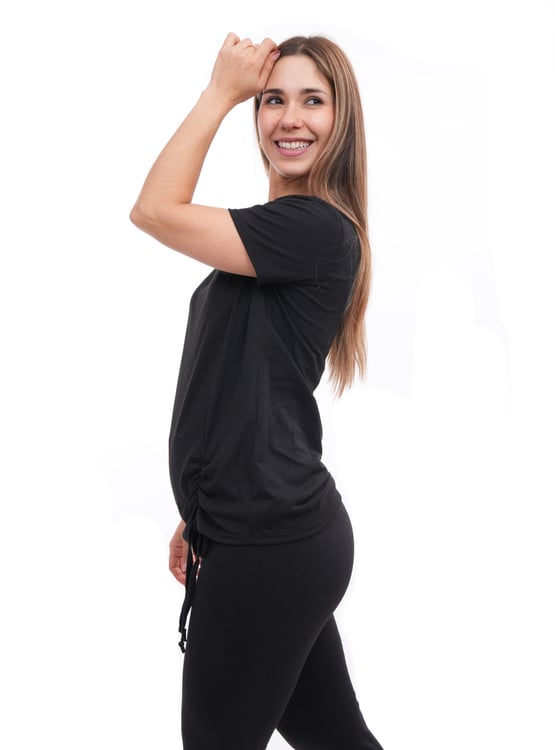 POLO MANGA CORTA MUJER ONATIL NEGRO RECOGIDO POL133RTS01NE - 3