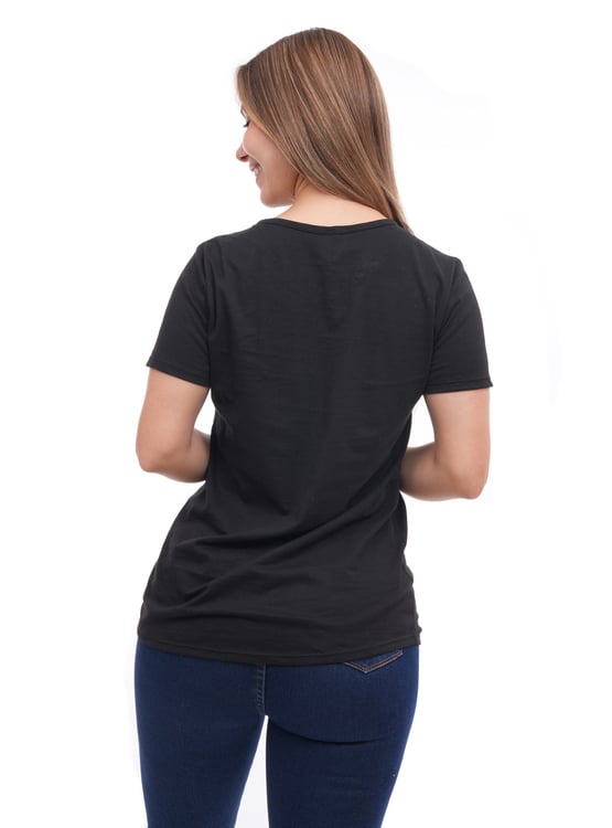 POLO MANGA CORTA MUJER ONATIL NEGRO RECOGIDO POL133RTS01NE - 4
