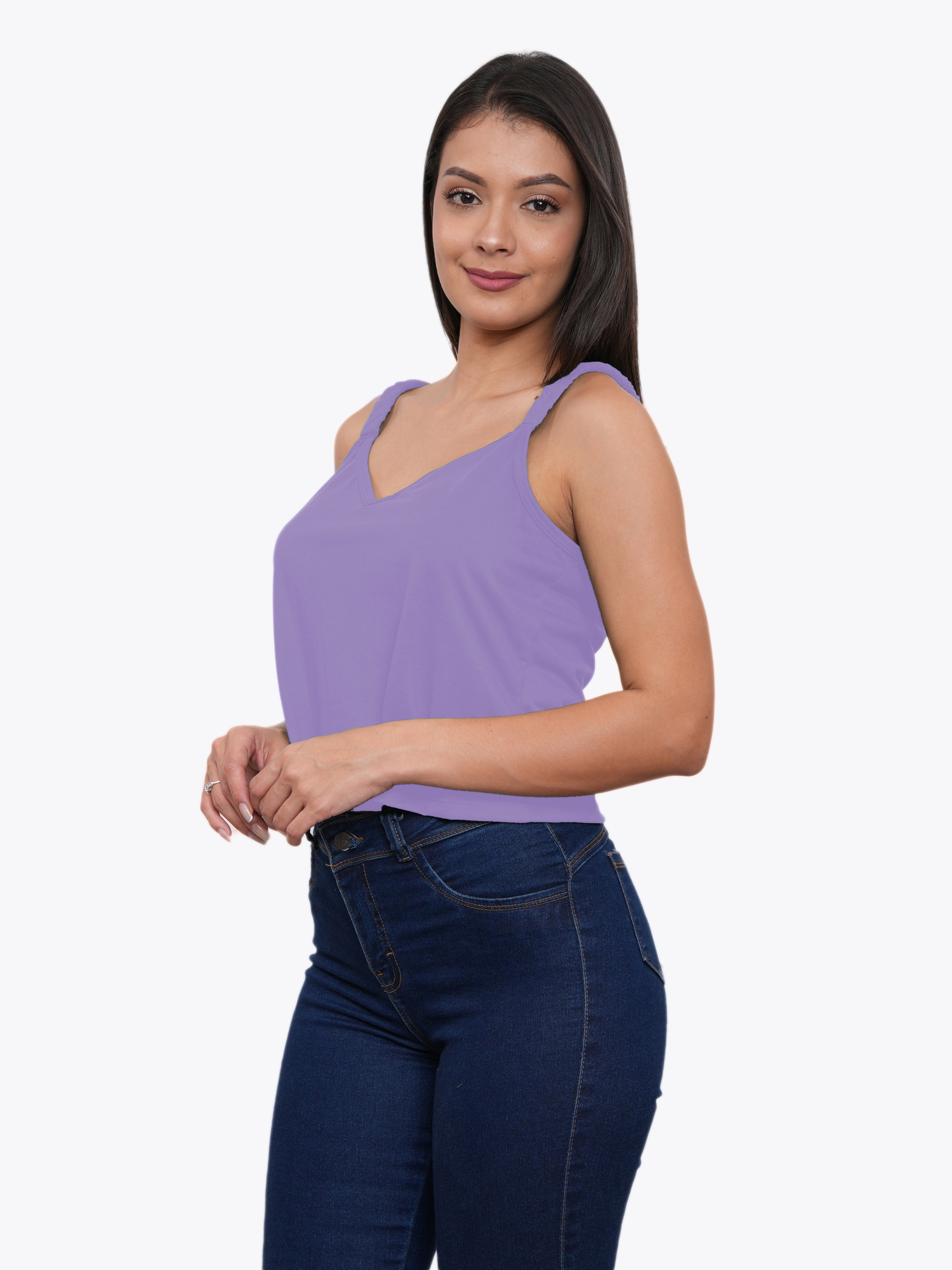 POLO EN TIRAS ESCOTE EN V MUJER - 3