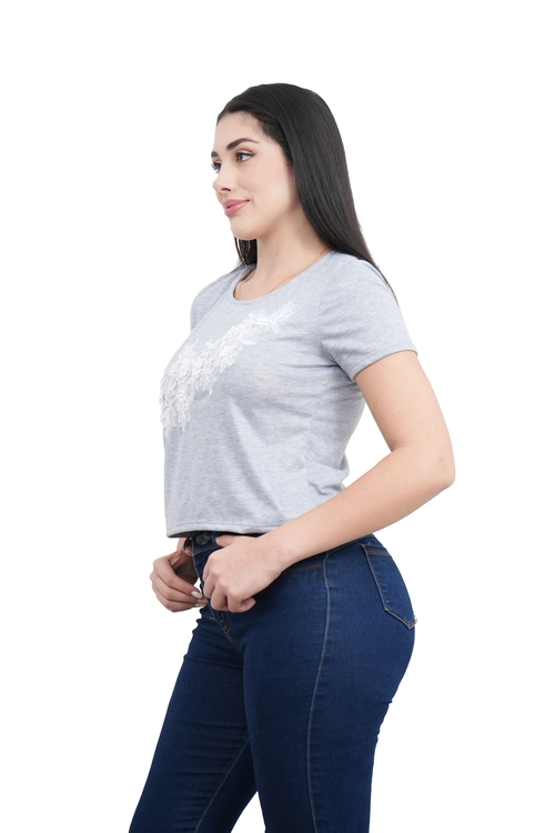 POLO MANGA CORTA MUJER CON APLICATIVO - 2