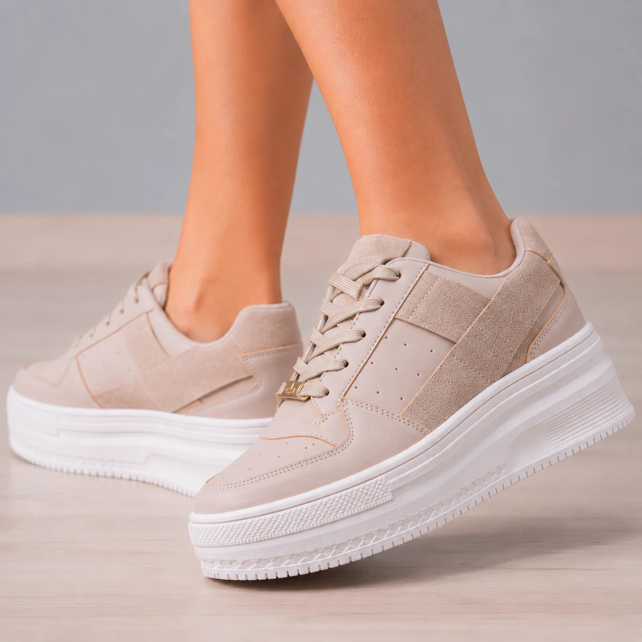 ZAPATILLAS URBANAS MUJER KRABI BEIGE - 1