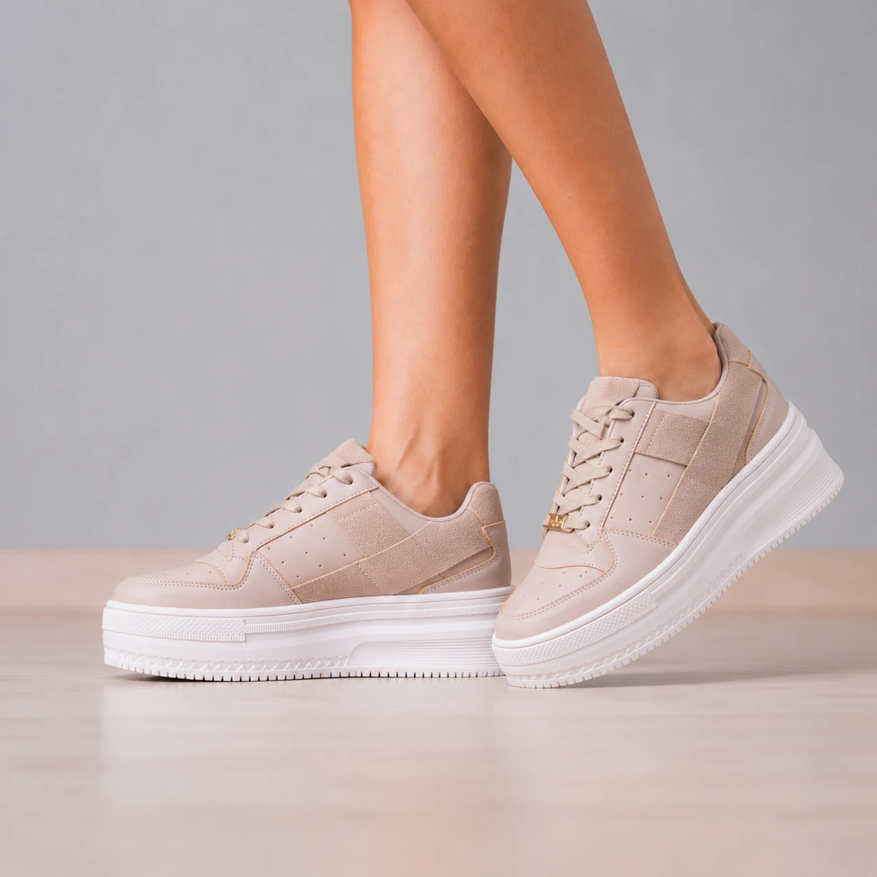 ZAPATILLAS URBANAS MUJER KRABI BEIGE - 6