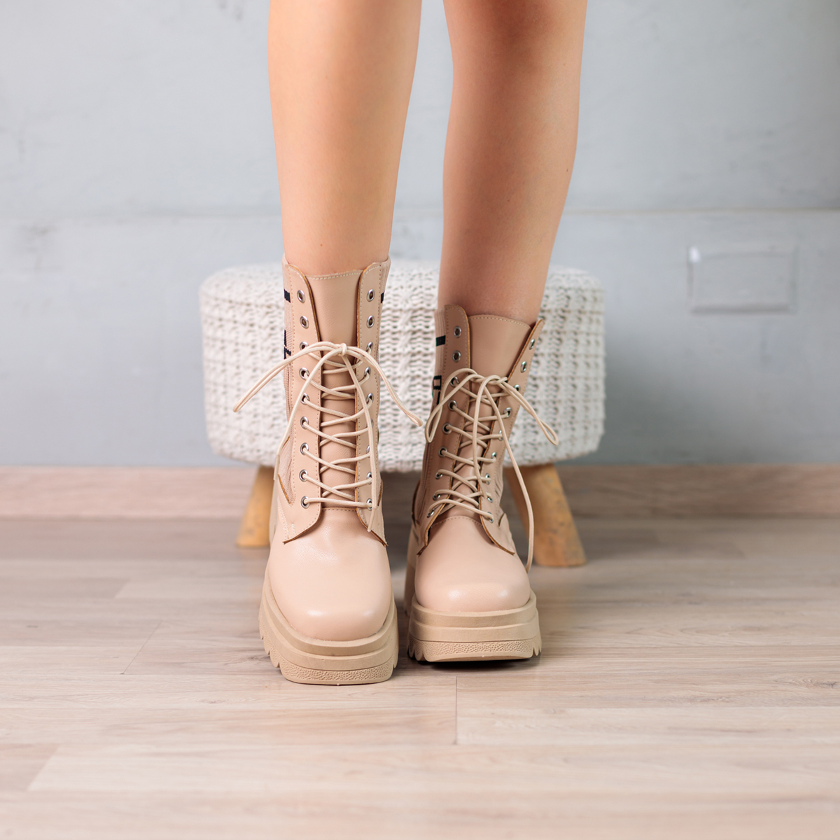 BOTAS MUJER NÉBULA BEIGE TAMOW - 5