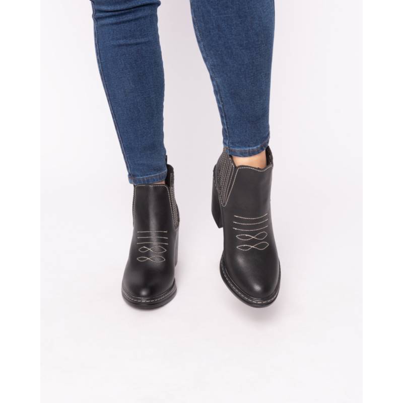 BOTAS MUJER NÉBULA CUERO NEGRO TEXANA - 3