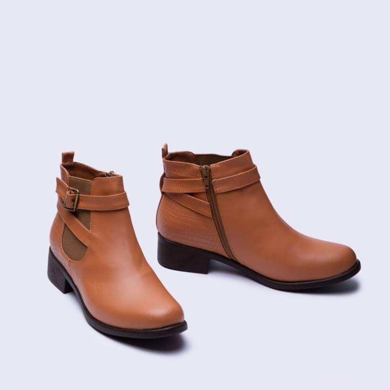 BOTINES MUJER NÉBULA CAFÉ CLARO SILVEN SERPIENTE - 2