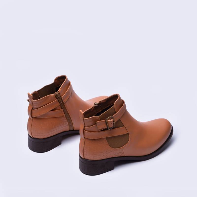 BOTINES MUJER NÉBULA CAFÉ CLARO SILVEN SERPIENTE - 3