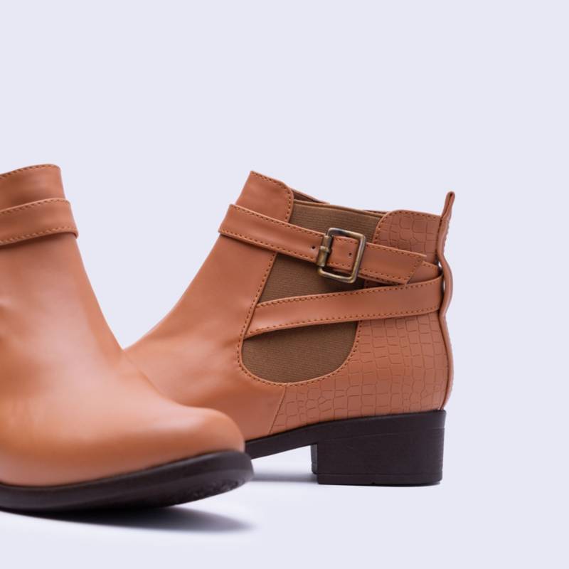 BOTINES MUJER NÉBULA CAFÉ CLARO SILVEN SERPIENTE - 4