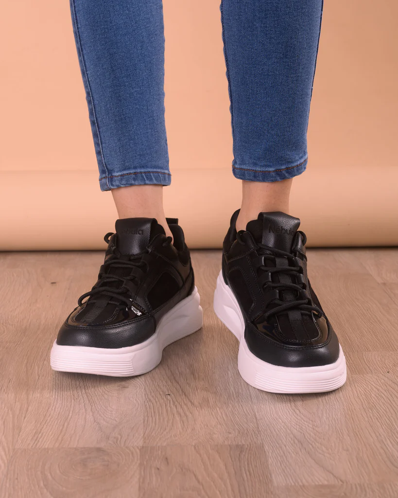 ZAPATILLA AMELIE - NÉBULA - NEGRO GAMUZA - 5