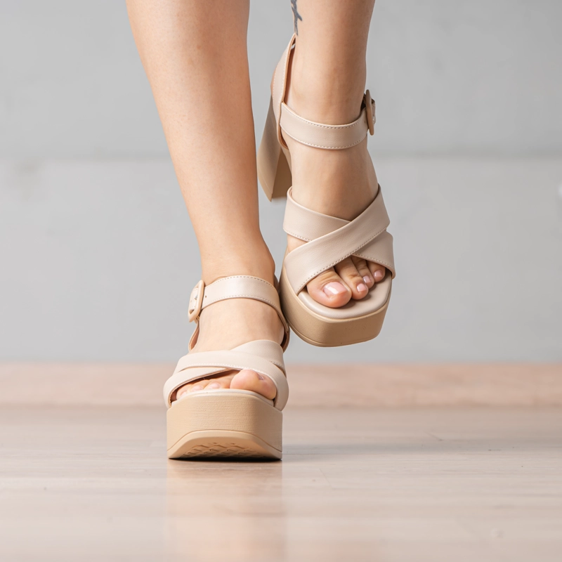 SANDALIA BARTONI - NÉBULA - BEIGE - 4