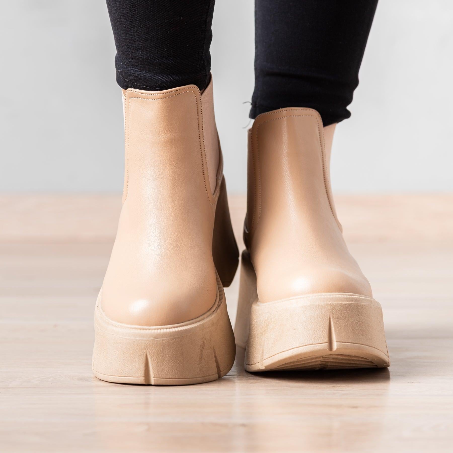 BOTAS MUJER UNCOVER BEIGE - 2