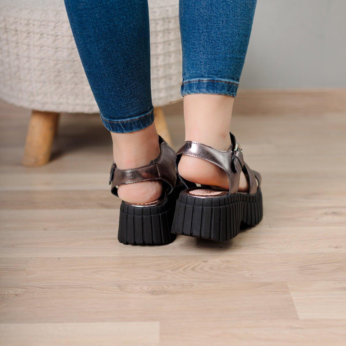 SANDALIAS CASUALES MUJER DOVRA PLATEADO - 3