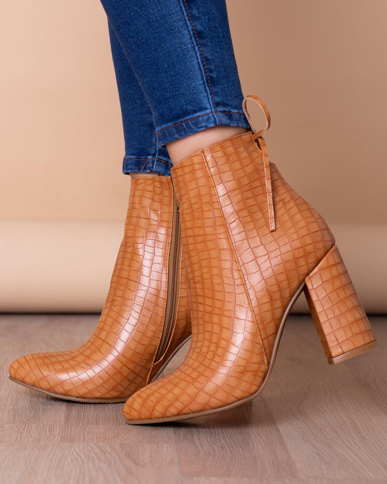 BOTAS MUJER BUBALI CAMEL SERPIENTE - 1