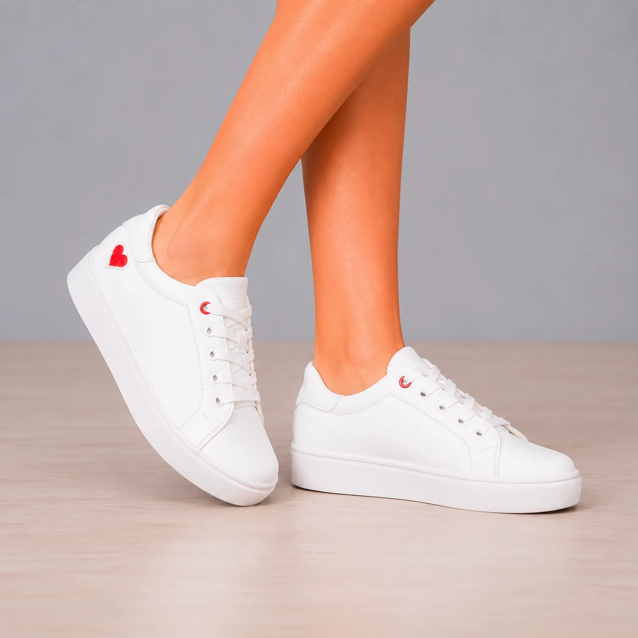 ZAPATILLAS URBANAS MUJER AREZZO BLANCO CORAZÓN DORADO - 1
