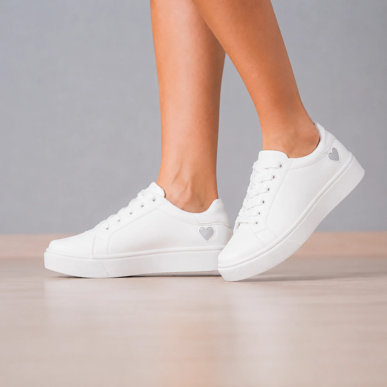 ZAPATILLAS URBANAS MUJER AREZZO BLANCO CORAZÓN DORADO - 1