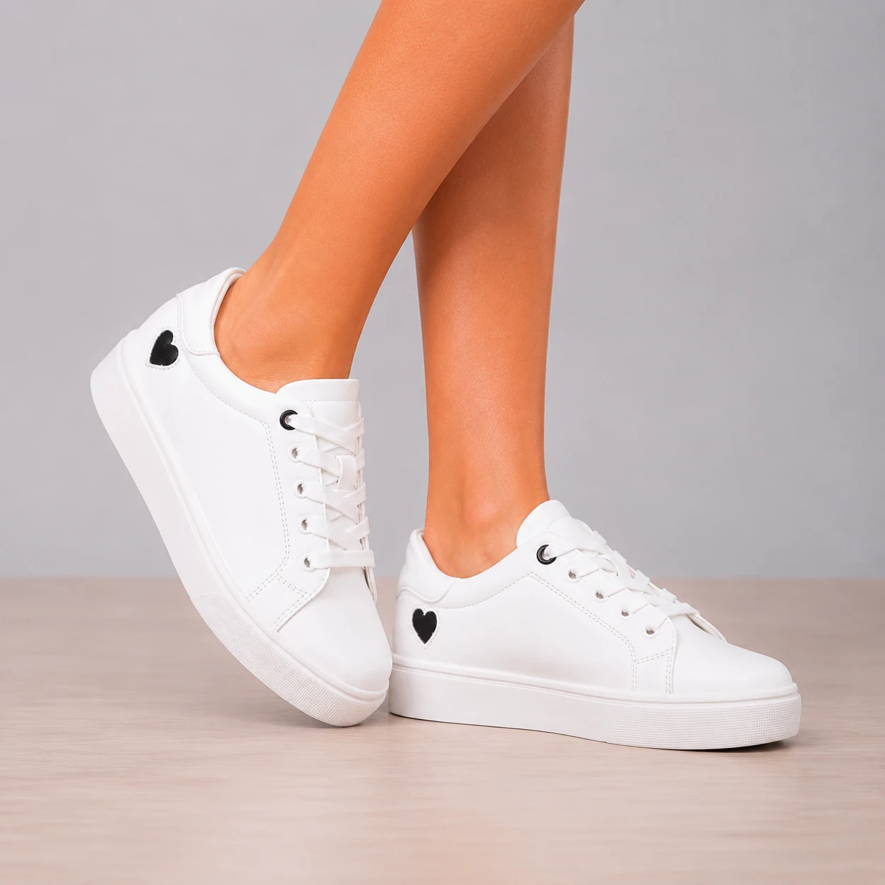 ZAPATILLAS URBANAS MUJER AREZZO BLANCO CORAZÓN DORADO - 1
