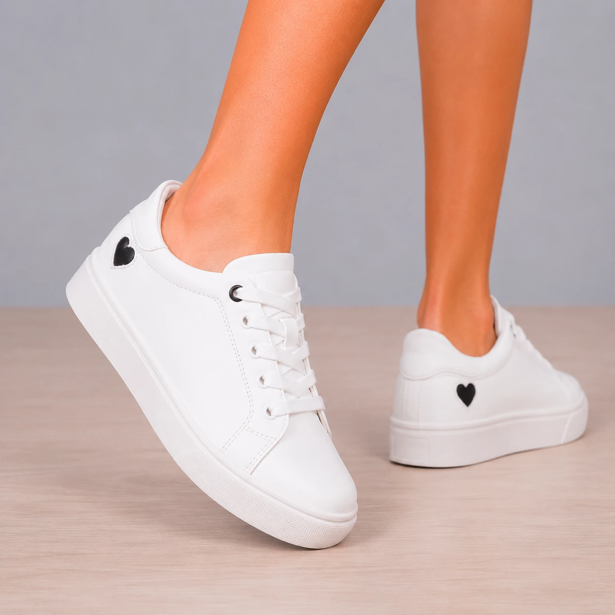 ZAPATILLAS URBANAS MUJER AREZZO BLANCO CORAZÓN DORADO - 3