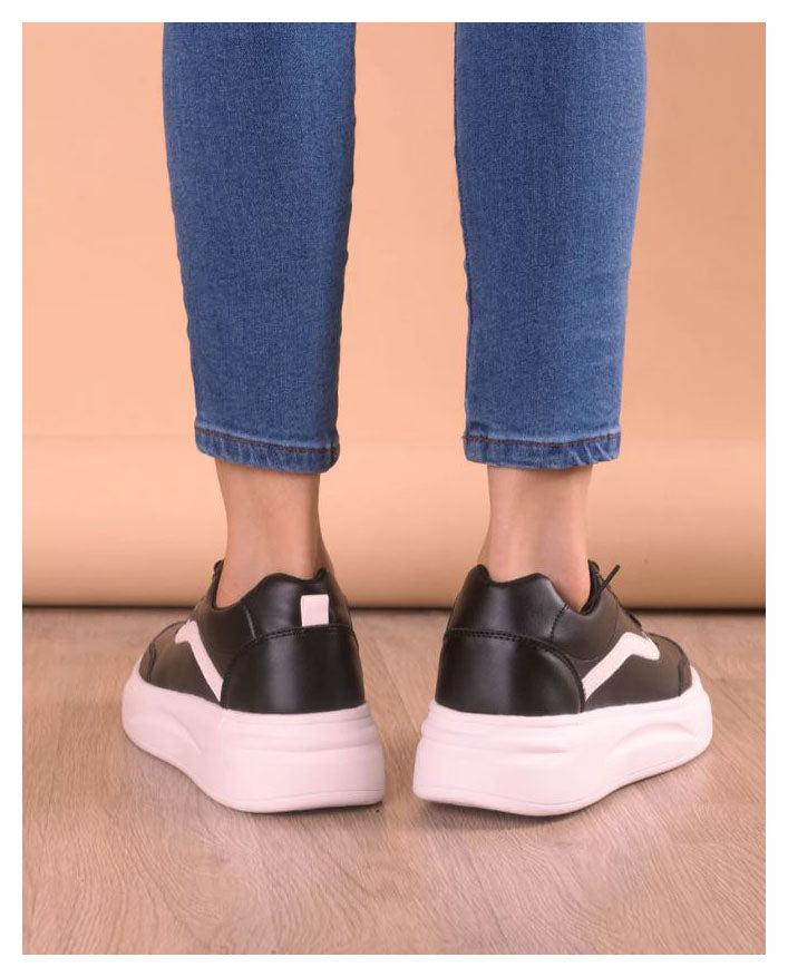 ZAPATILLAS URBANAS MUJER OLAS NEGRO CON BLANCO - 3