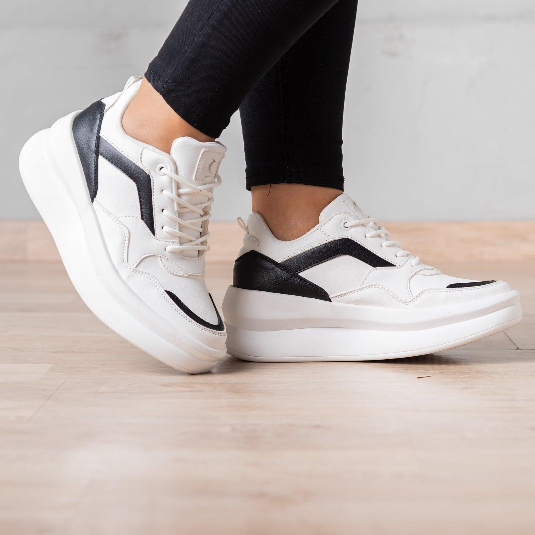 ZAPATILLAS URBANAS MUJER ZADAR BLANCO CON NEGRO - 1