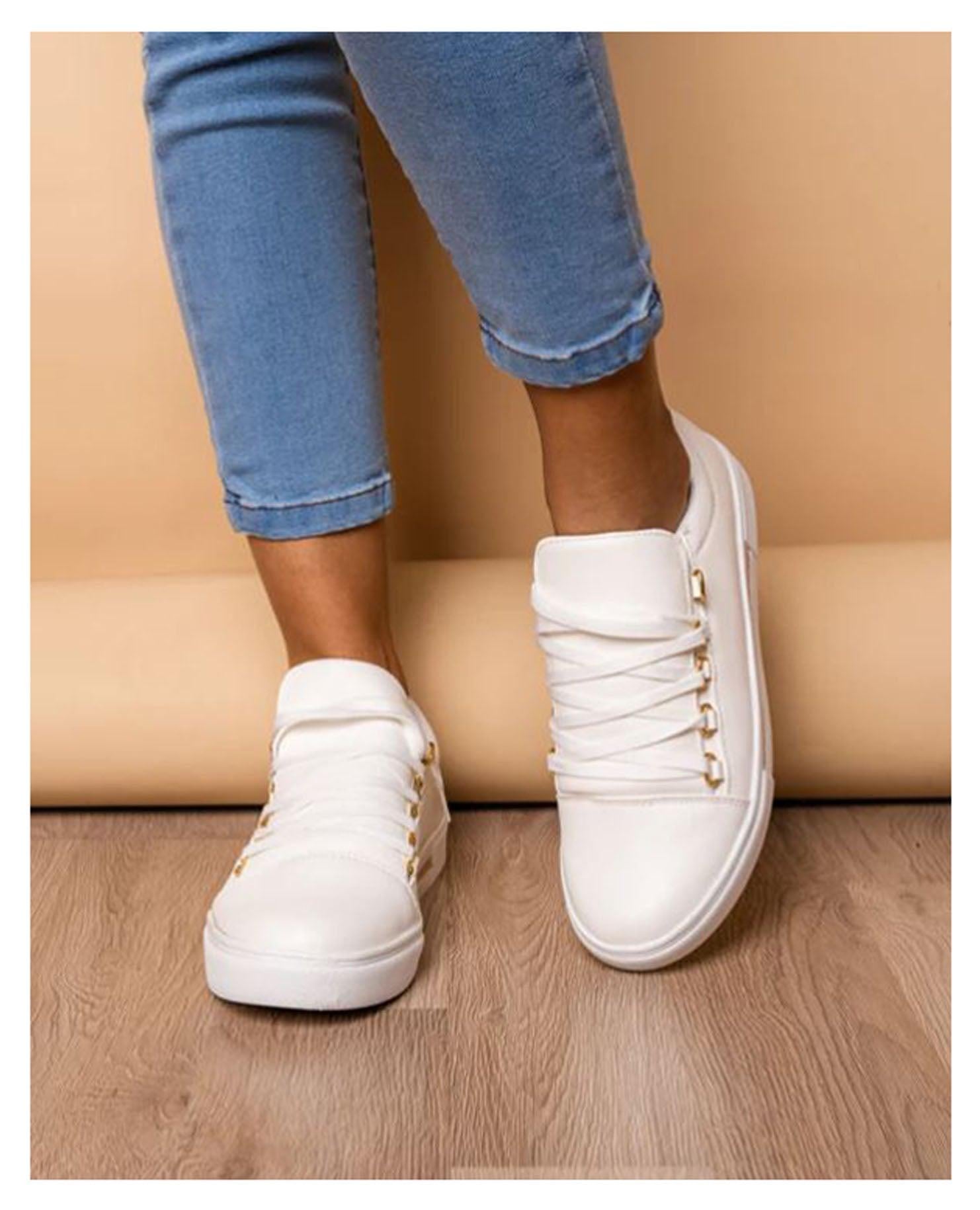 ZAPATILLAS URBANAS MUJER LETICIA BLANCO CON PLATEADO - 2
