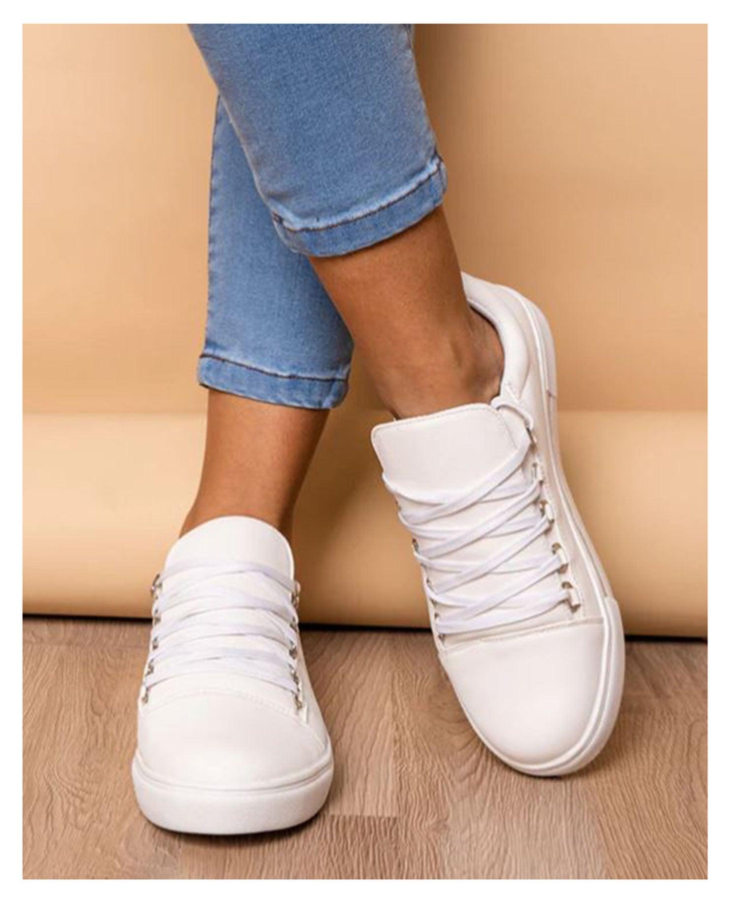 ZAPATILLAS URBANAS MUJER LETICIA BLANCO CON PLATEADO - 3