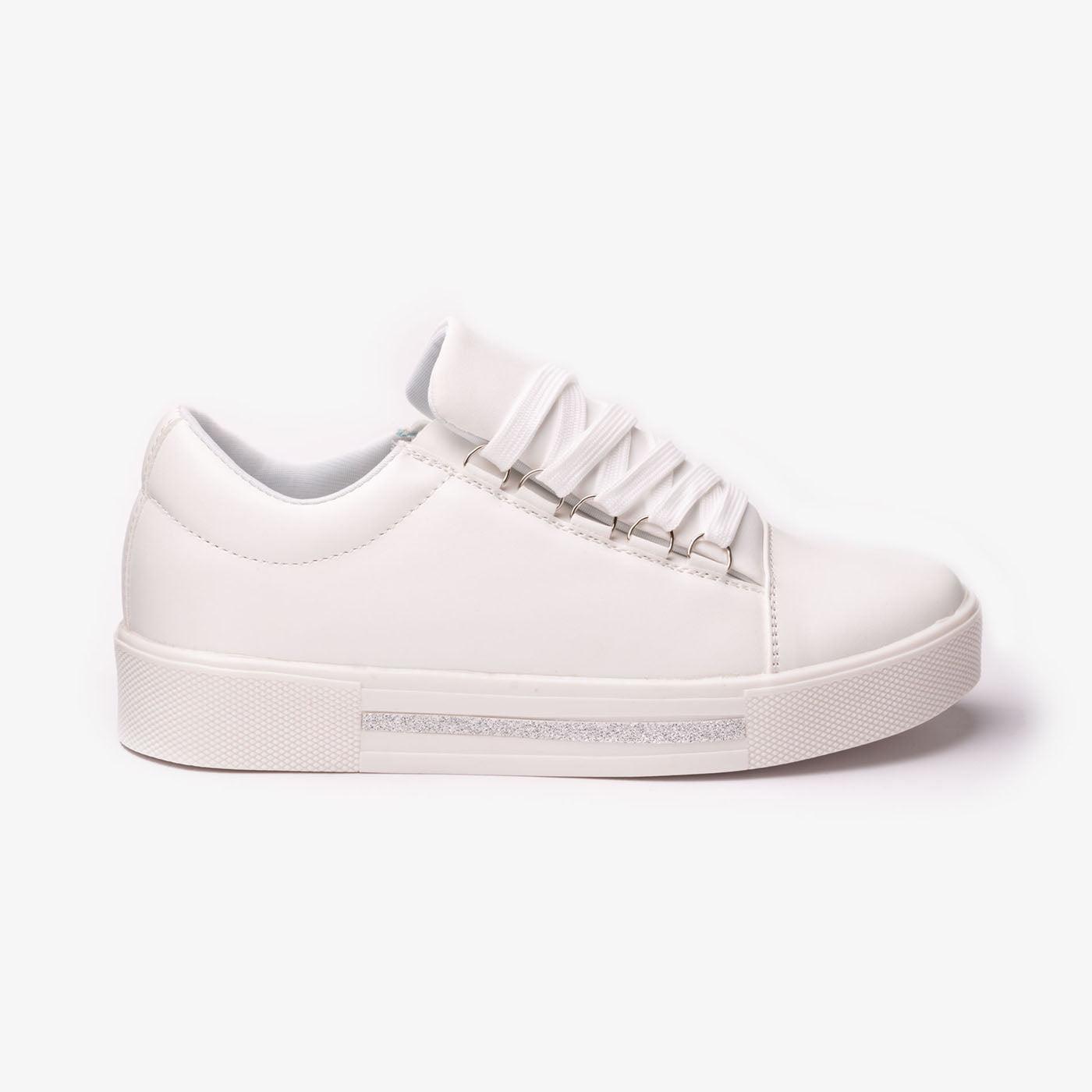 ZAPATILLAS URBANAS MUJER LETICIA BLANCO CON PLATEADO - 4