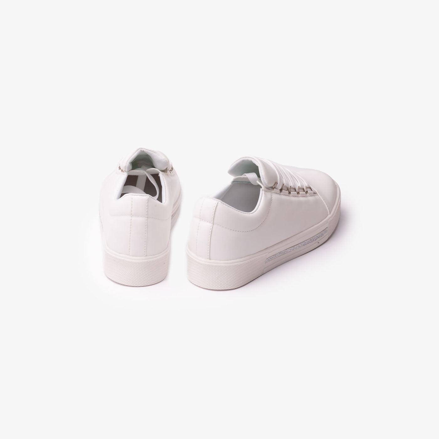 ZAPATILLAS URBANAS MUJER LETICIA BLANCO CON PLATEADO - 6