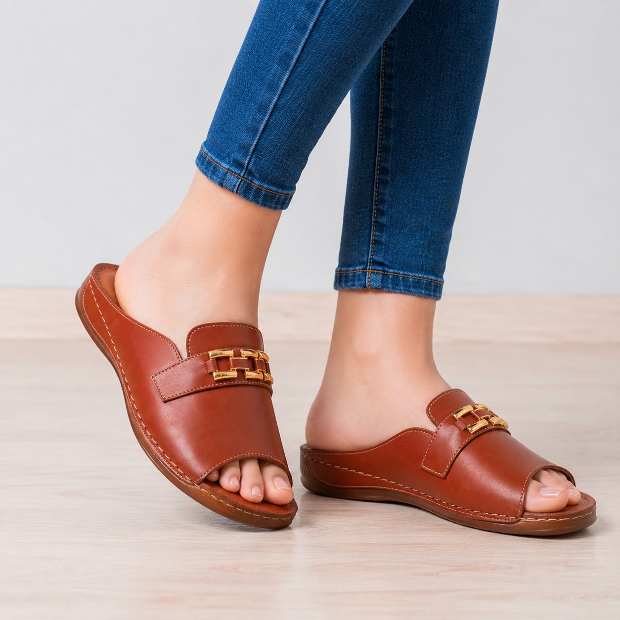 SANDALIAS CASUALES MUJER KARKER MARRON - 6