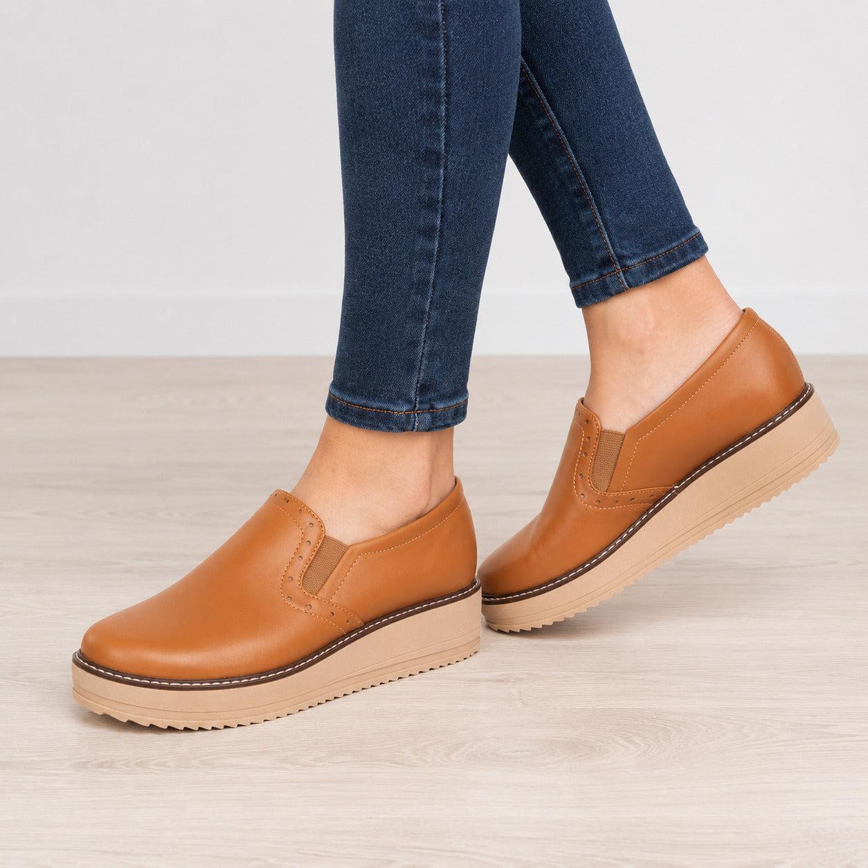 MOCASINES MUJER FERRARA CAMEL - 1