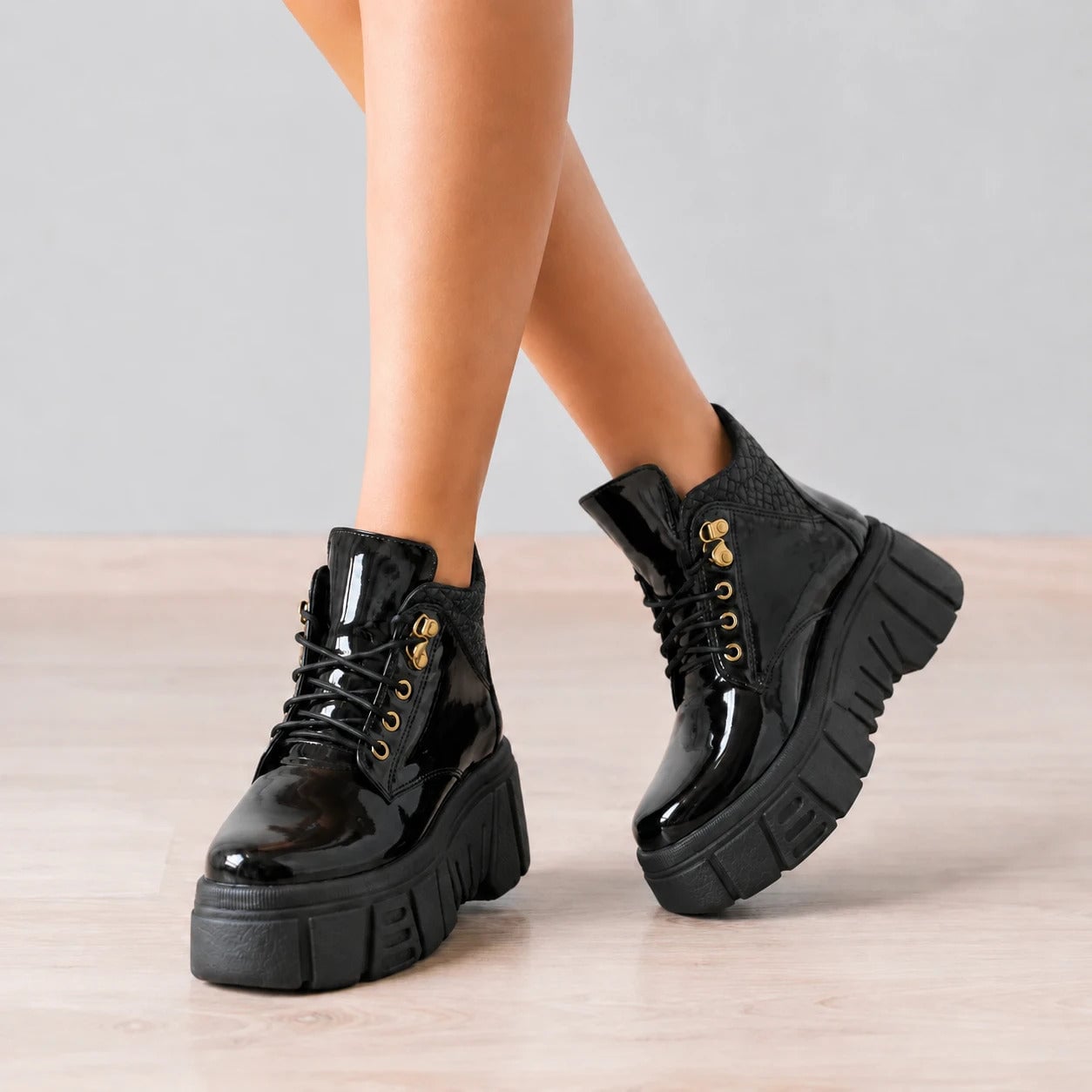 BOTAS MUJER DENIZLI NEGRO CHAROL - 2